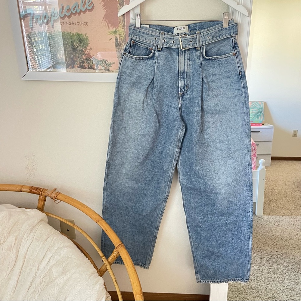 Agolde Belted Baggy Jeans in Outlander Free People - Picture 6 of 9
